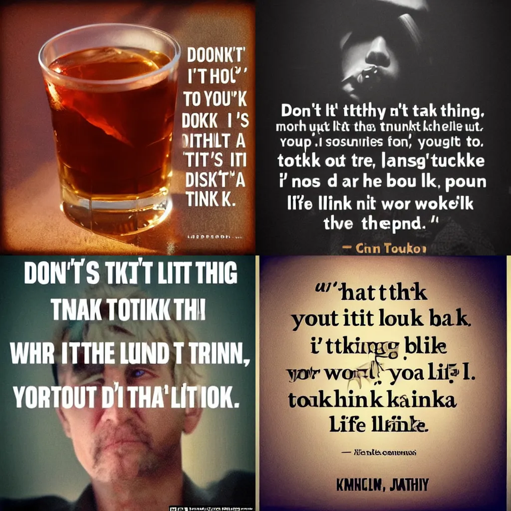 Prompt: don't you think it's funny that nothing's what it seems, when you're not looking forward? me, i'd like to think that life is like a drink, and i'm hoping that it tastes like bourbon