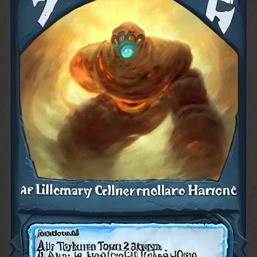 Image similar to air elemental giant golem, air and tornado theme, hearthstone art style, epic fantasy card game art