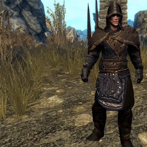 Prompt: Jerma as a skyrim npc