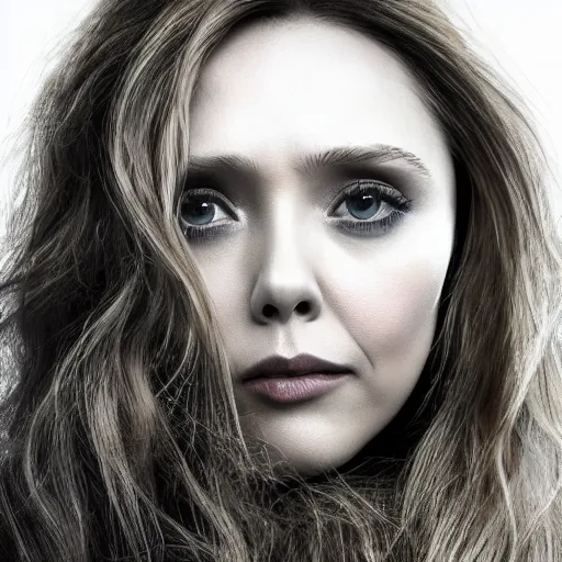 Prompt: elizabeth olsen with [ broccoli hair ]!!!!, trending on artstation, 4 k quality, intricate