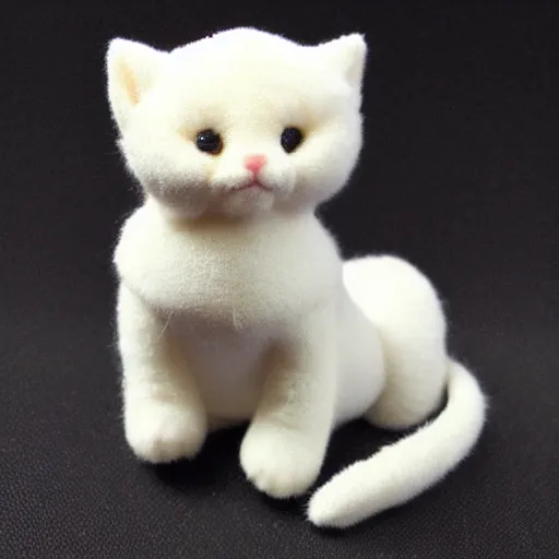 Prompt: very small cute kitten stuffed animal,