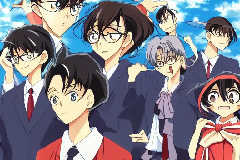 Image similar to a beautiful anime of detective conan by aoyama gangchang.