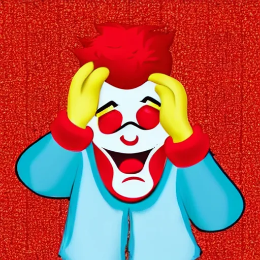 Image similar to ronald mcdonald puking vomiting