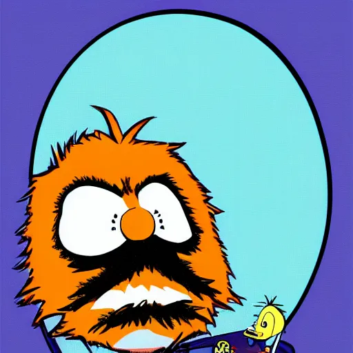 Prompt: dr. robotnik pins down the lorax on a blue bed, the lorax looks back up at him longingly, ms paint drawing, digital art