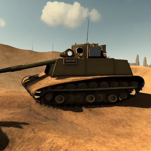 Image similar to a screenshot of killdozer in the game war thunder, vehicle profile, 4 k