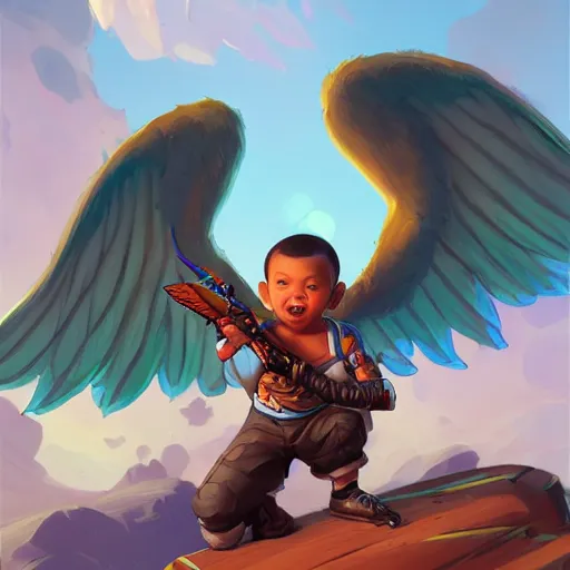 Prompt: baby Peanut with wings , fantasy art apex fortnite Video game icon, 2d game art gta5 cover , official fanart behance hd artstation by Jesper Ejsing, by RHADS, Makoto Shinkai and Lois van baarle, ilya kuvshinov, rossdraws