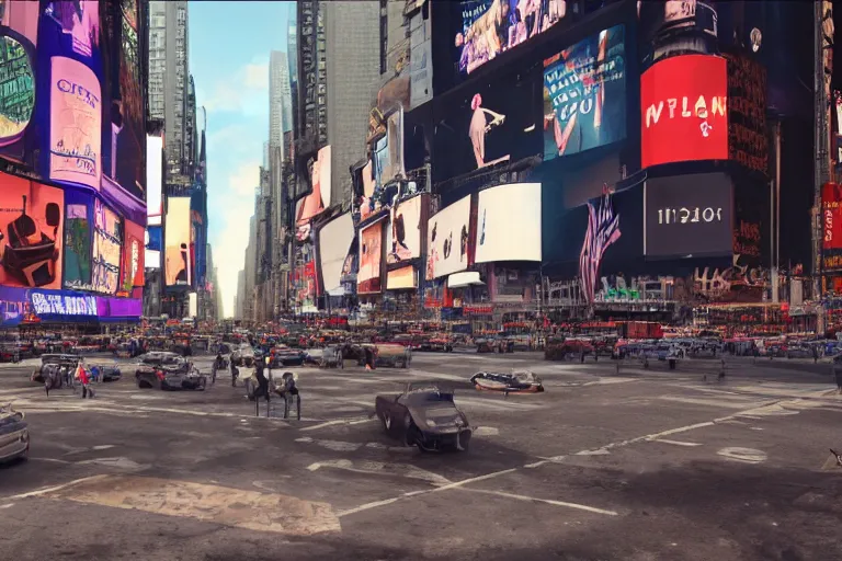 Prompt: actual new York city's time square, witn an open portal to the past showing the same place in 1880, overlay, extremely realistic, 8k, octane render