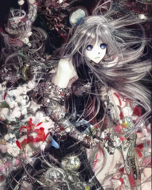 Image similar to artwork by Yoshitaka Amano