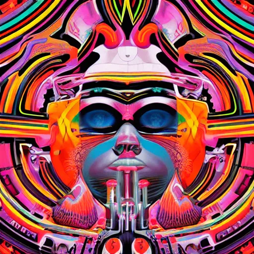 Image similar to album cover design design depicting the alter to the ai machine gods, by jonathan zawada, pi - slices, and tristan eaton, digital art