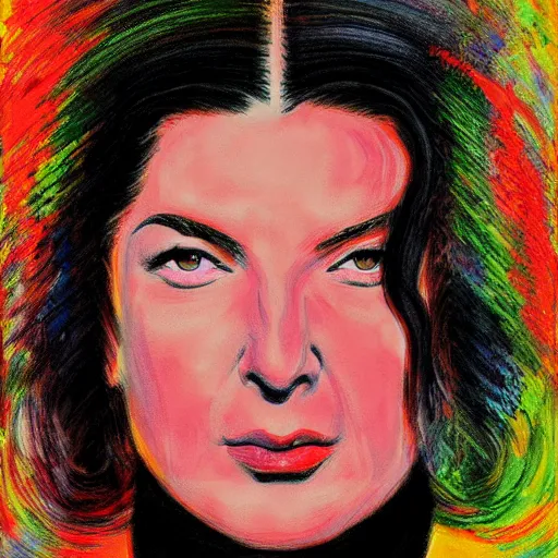 Prompt: marina abramovic rhythm 0, digital painting, ultradetailed, monet