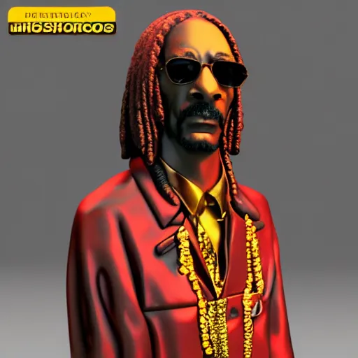 Prompt: 3D model of a snoop dogg statue