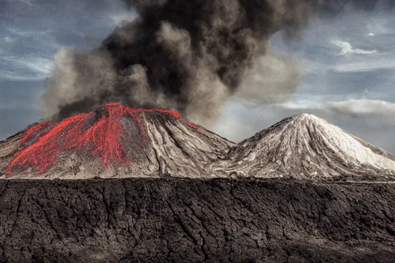 Image similar to waffle house located on an active volcano, highly detailed, hd, realism, photography