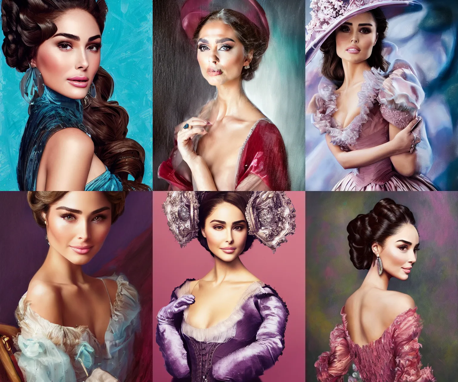 Prompt: Olivia Culpo as milady de winter, styling by Tom Eerebout & Sandra Amador, clear makeup, clean hair, dry skin, clear skin, airbrushed, bright eye makeup, warrior body, digital painting by Mario Testino, Stanley Artgerm Lau, WLOP, Andrei Riabovitchev, photorealism style, masterpiece, trending on artstation, cgstudio