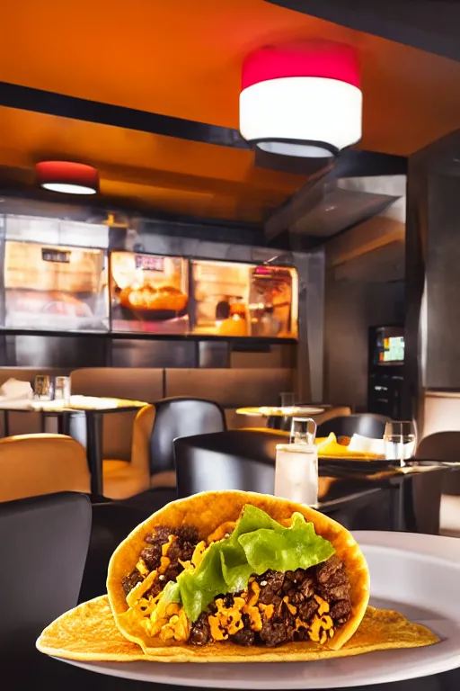 Image similar to Taco Bell served at modernist cuisine michelin restaurant, award winning food photography.