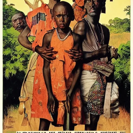 Prompt: African Chronicles, movie poster, artwork by Norman Rockwell
