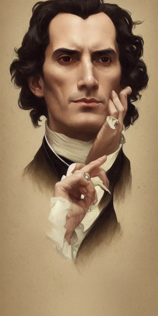 Image similar to portrait of simon bolivar, intricate, elegant, highly detailed, digital painting, artstation, concept art, smooth, sharp focus, illustration, art by artgerm and greg rutkowski and alphonse mucha and william - adolphe bouguereau