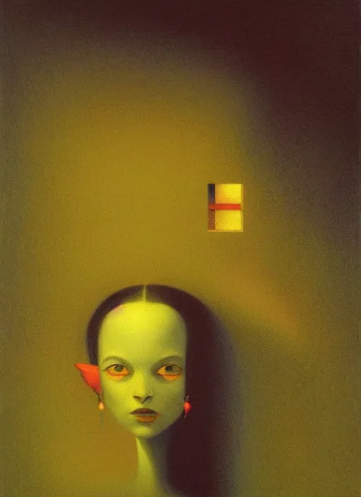 Prompt: Scintillating Scotomata, Edward Hopper and James Gilleard, Zdzislaw Beksinski, Mark Ryden, Wolfgang Lettl highly detailed, hints of Yayoi Kasuma, Odilon Redon. Drexler