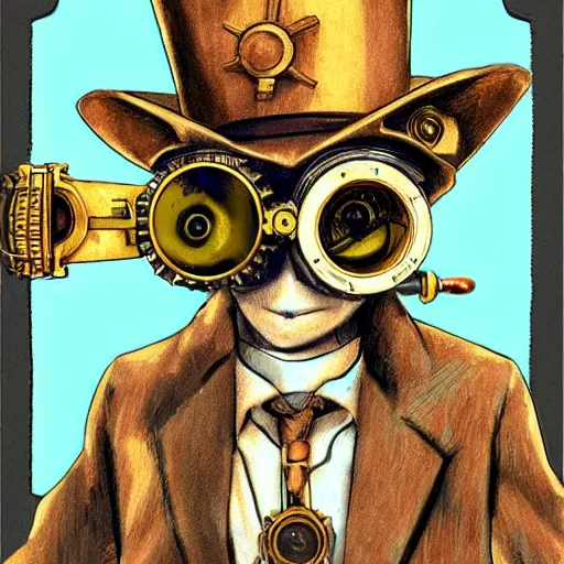 Image similar to a rat with steampunk googles, by Hideaki anno