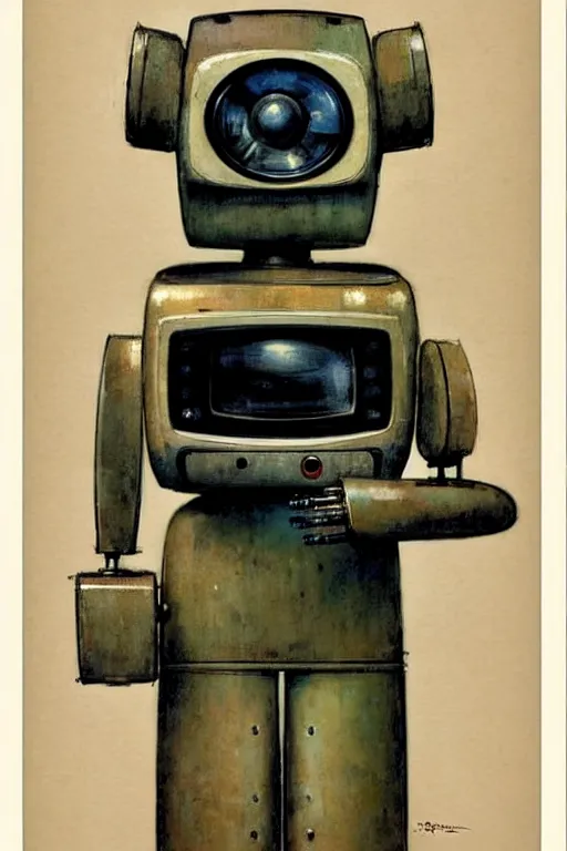 Image similar to (((((1950s robot tv dog . muted colors.))))) by Jean-Baptiste Monge !!!!!!!!!!!!!!!!!!!!!!!!!!!!!!