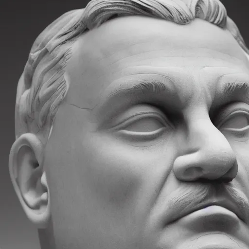 Prompt: Viktor Orban marble statue, 8k, studio lighting,