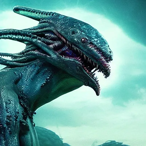 Prompt: Ridley Scott movie about Lovecraftian Deep Ones rising from the sea.