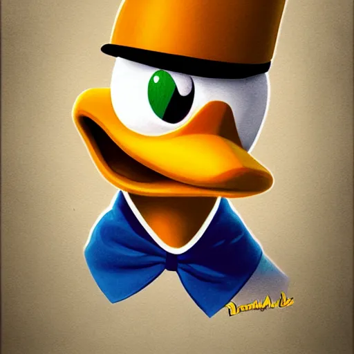 Image similar to portrait of donald duck by rose roosendaal, digital art