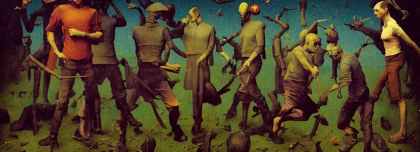 Image similar to full - body portrait surreal colorful clay fighting unique rpg character concept art anatomy, action pose, very coherent and colorful high contrast masterpiece by norman rockwell franz sedlacek hieronymus bosch dean ellis simon stalenhag rene magritte gediminas pranckevicius, dark shadows, sunny day, hard lighting, reference sheet white! background