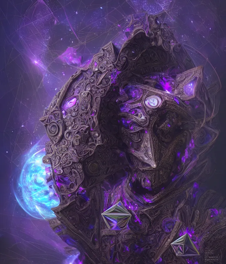 Image similar to front!!! shot of a court jester!!! character, mesmerizing fractal hypercubes, dark holography!!!, future, metallic nebula, crystalline edges, polygonal, elegant, highly detailed, centered, (((artstation, concept art, jagged, sharp focus, artgerm, Tomasz Alen Kopera, Peter Mohrbacher, donato giancola, Joseph Christian Leyendecker, WLOP, Boris Vallejo))), ((raytracing)), mugshot!!!!!, ugly!!!!!!, octane render, nvidia raytracing demo, octane render, nvidia raytracing demo, octane render, nvidia raytracing demo, 8K