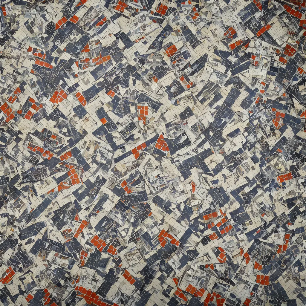 Prompt: 1950s retor-futurism post apocalypses tile set