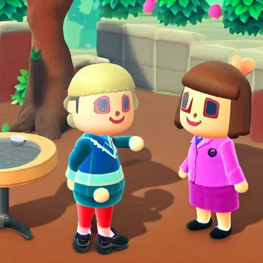 Image similar to angela merkel as a animal crossing character