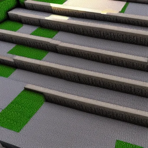 minecraft stairs made out of minecraft dirt, Stable Diffusion