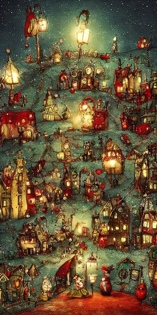 Prompt: a christmas toys scene by alexander jansson