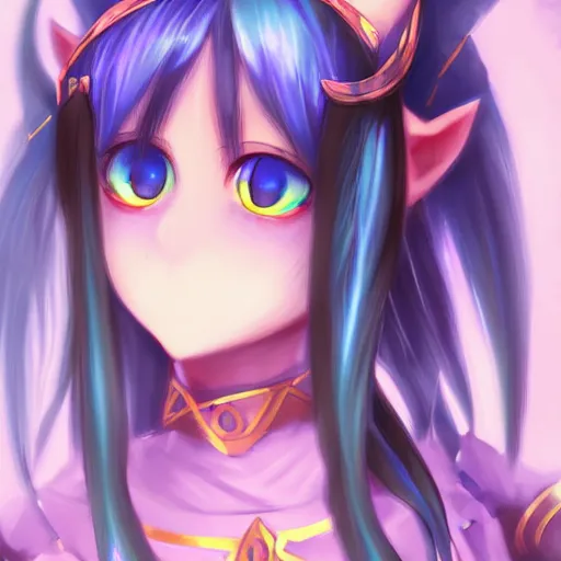 Prompt: adorable young cute anime elf girl, long black hair, detailed fantasy armor, smooth face. beautiful spark eyes. beautiful lineart. concept art adoptable, chromatic aberration, noise, soft lighting, srgb, 4 k, cinematic