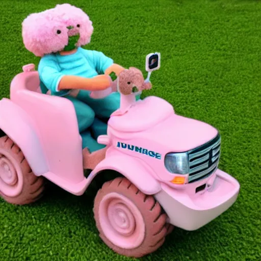 Image similar to a very soft persian pink plush john deere with pluche