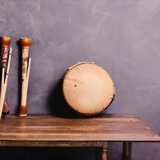 Prompt: studio photography of book and drum sticks