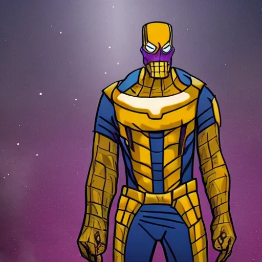 Image similar to skinny nerd scared thanos 4k