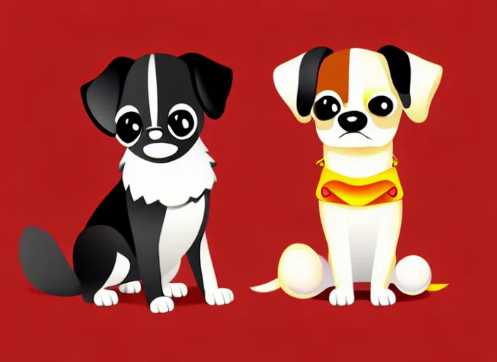 Image similar to cute cartoon dogs white background, realistic, detailed