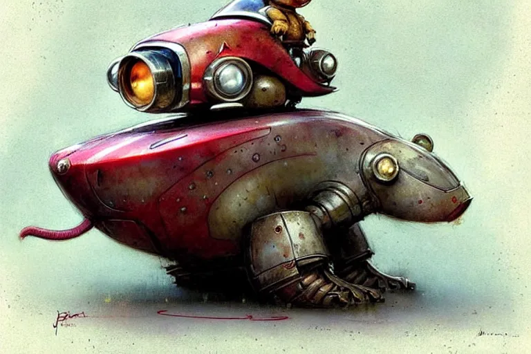 Prompt: adventurer ( ( ( ( ( 1 9 5 0 s retro future robot mouse amphibious vehical home. muted colors. ) ) ) ) ) by jean baptiste monge!!!!!!!!!!!!!!!!!!!!!!!!! chrome red