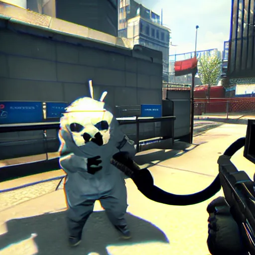 Image similar to Screenshot from the PC game Payday 2 demonstrating the fursuit unlock