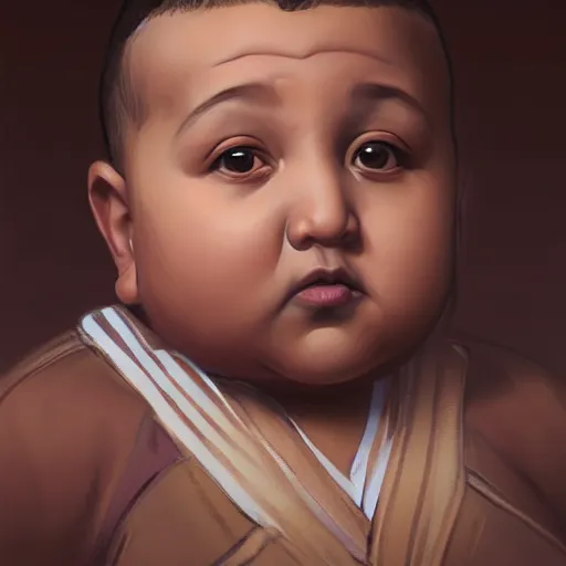 Image similar to symmetry portrait of chubby baby dj khaled, elegant, highly detailed, digital painting, artstation, concept art, smooth, sharp focus, illustration, art by artgerm and greg rutkowski and alphonse mucha