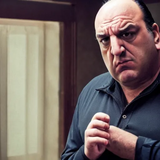 Image similar to an angry tony soprano finding out all the gabagool is gone, 8 k, high definition, highly detailed, photo - realistic