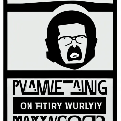Prompt: warning sign with a vector graphic of paymoneywubby,