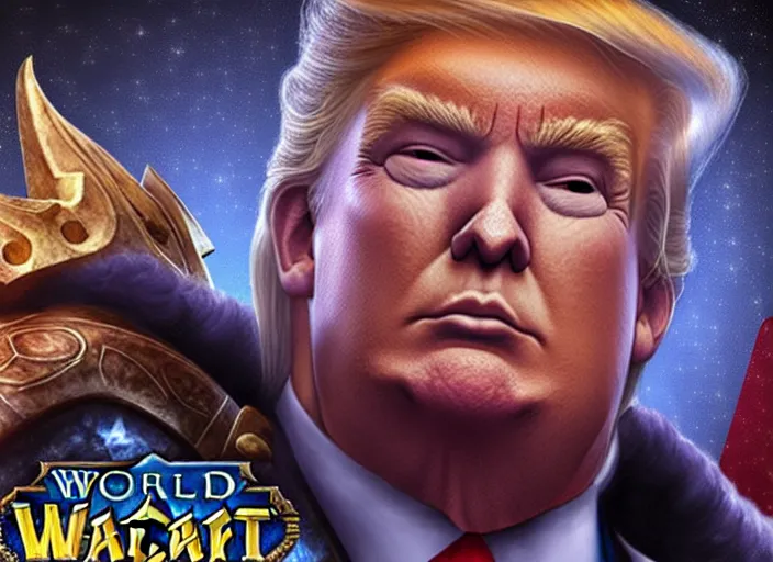 Prompt: donald trump as paladin in world of warcraft