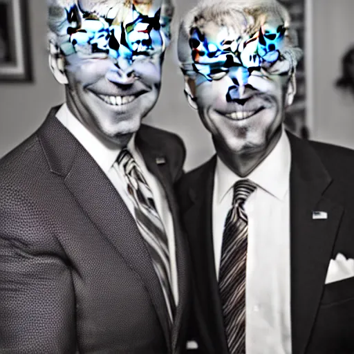 Image similar to A photo of joe biden teams up with a teenage joe biden, perfect faces, 50 mm, award winning photography