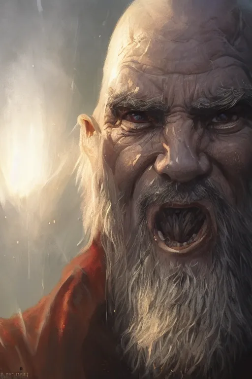Prompt: dungeons and dragons old evil wizard character closeup portrait, dramatic light, lake background, 2 0 0 mm focal length, painted by stanley lau, painted by greg rutkowski, painted by stanley artgerm, digital art, trending on artstation