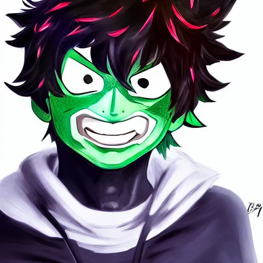 Image similar to High quality digital portrait of Izuku Midoriya from Miraculous Ladybug by Artsbycarlos and Sakimichan