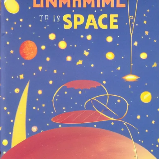 Prompt: Liminal space in outer space as an Utopian Scholastic encyclopedia book cover