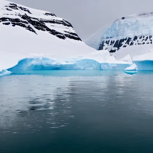 Prompt: a fjord in antarctica.