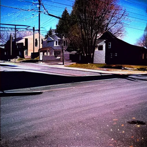 Image similar to “Out for a walk on a sunny day in An oregon neighborhood. The streets are empty. Aesthetic photography (1997)”