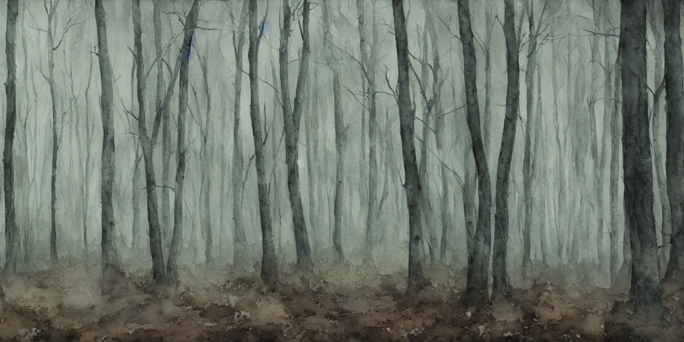 Prompt: forest, cinematic lighting, detailed watercolor, hyperrealistic, 8k